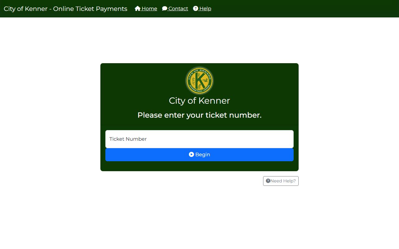 Kenner Mayor's Court online ticket payment portal