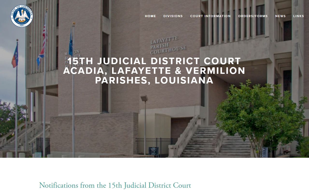 15th Judicial District Court website