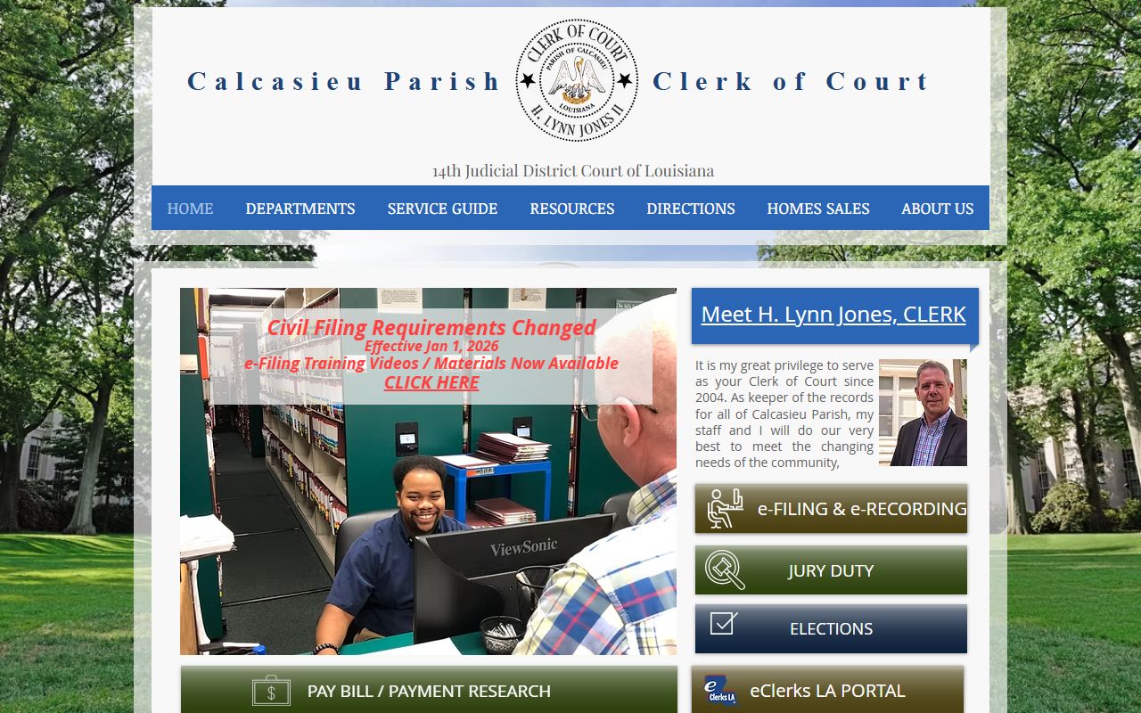 Calcasieu Parish Clerk of Court website