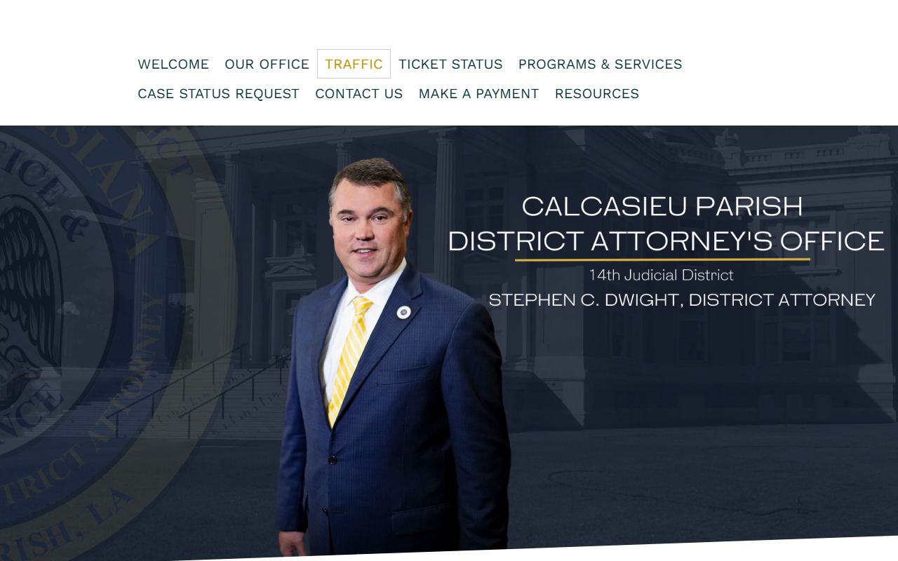 Calcasieu Parish DA traffic division page