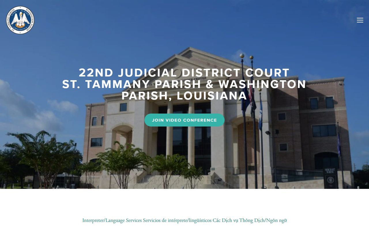 22nd Judicial District Court website for Slidell traffic cases