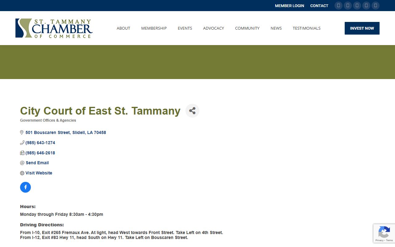 City Court of East St. Tammany listing