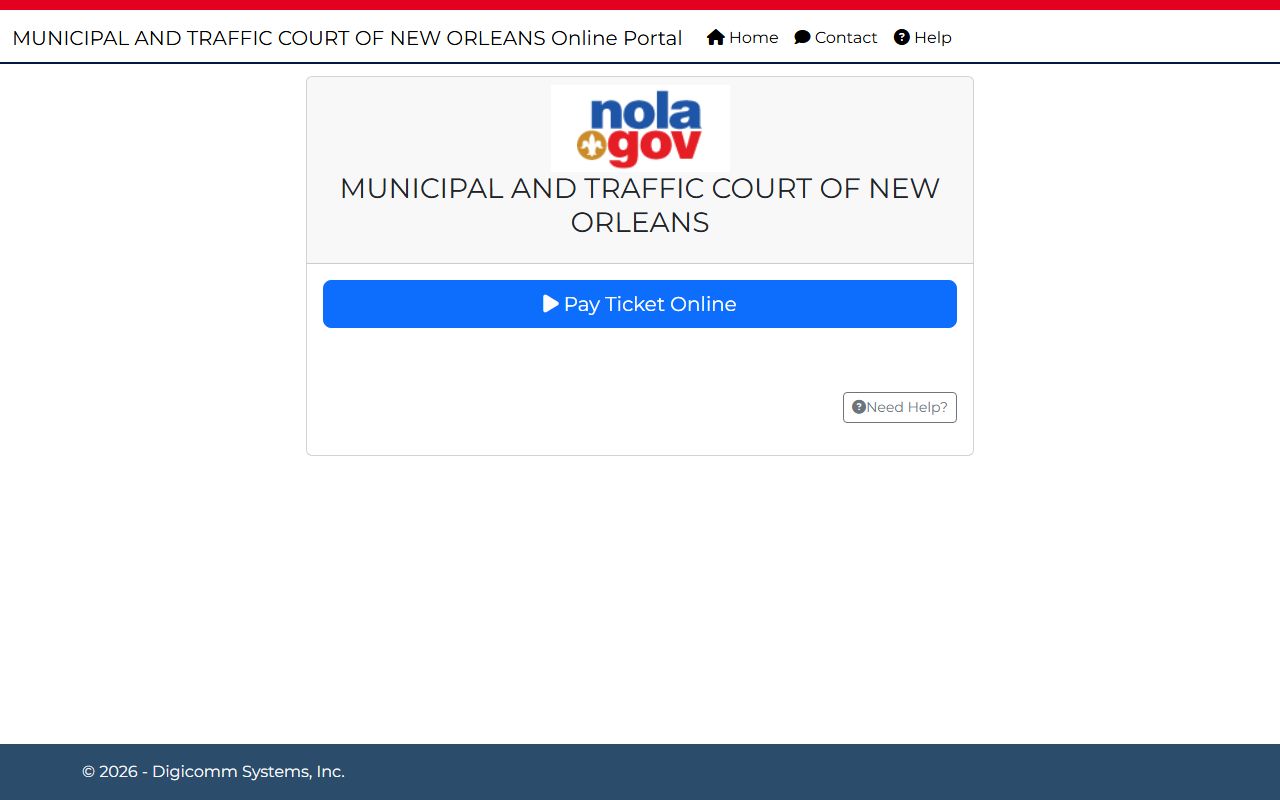 New Orleans online traffic payment portal for Orleans Parish traffic court records