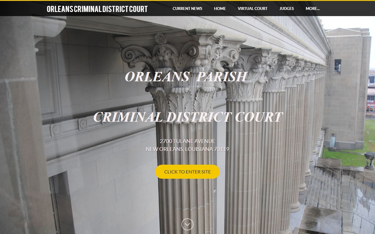 Orleans Parish Criminal District Court website for traffic court records