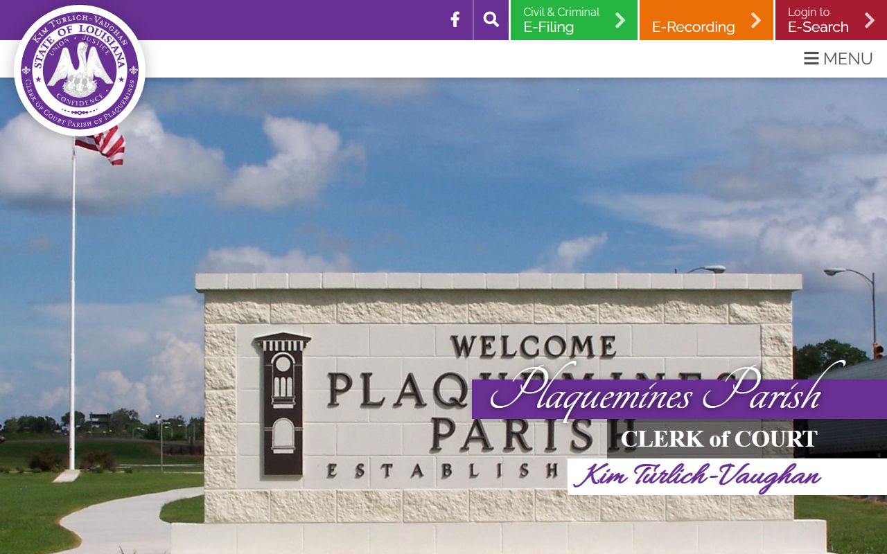 Plaquemines Parish 25th JDC Clerk of Court website