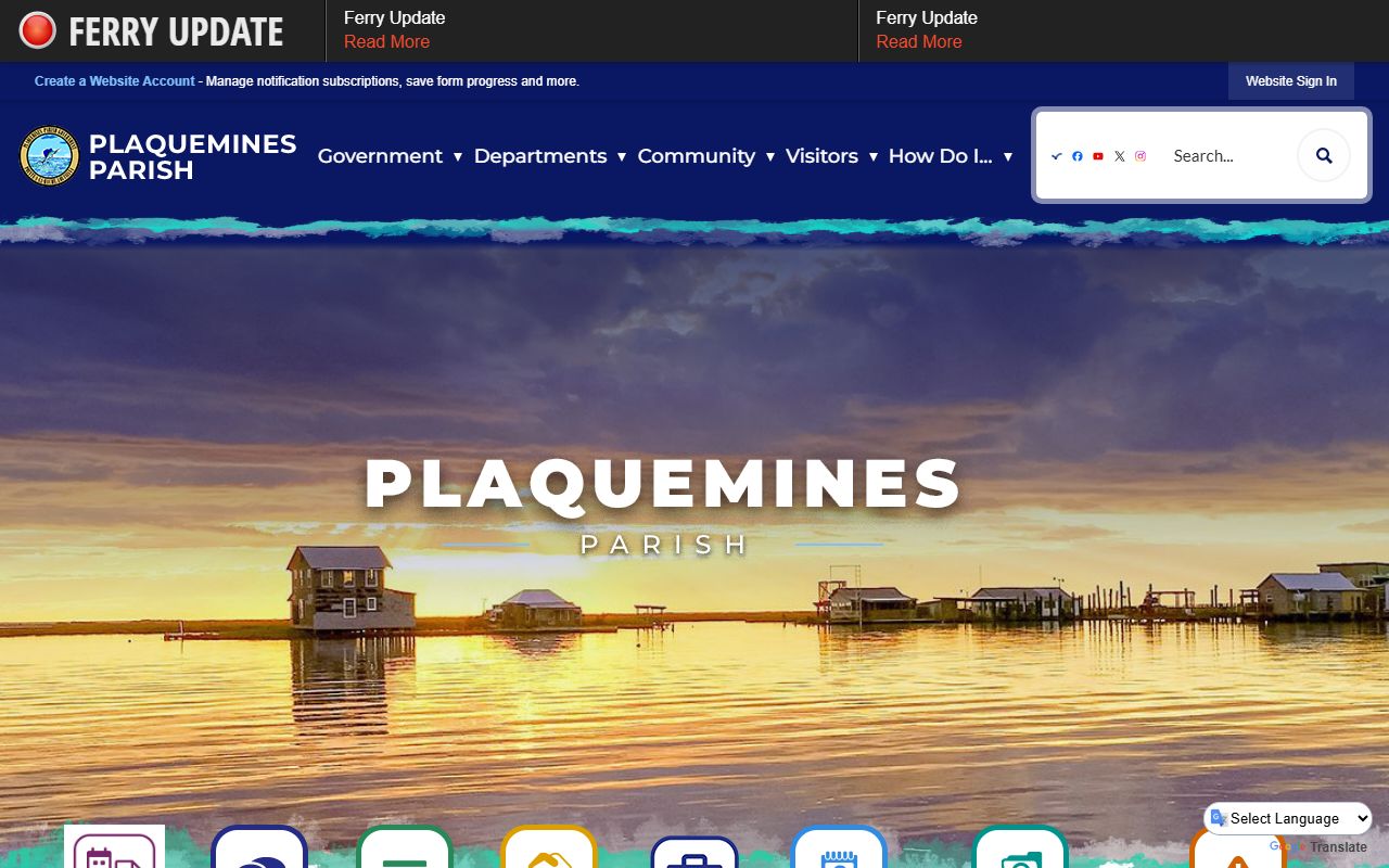Plaquemines Parish government website