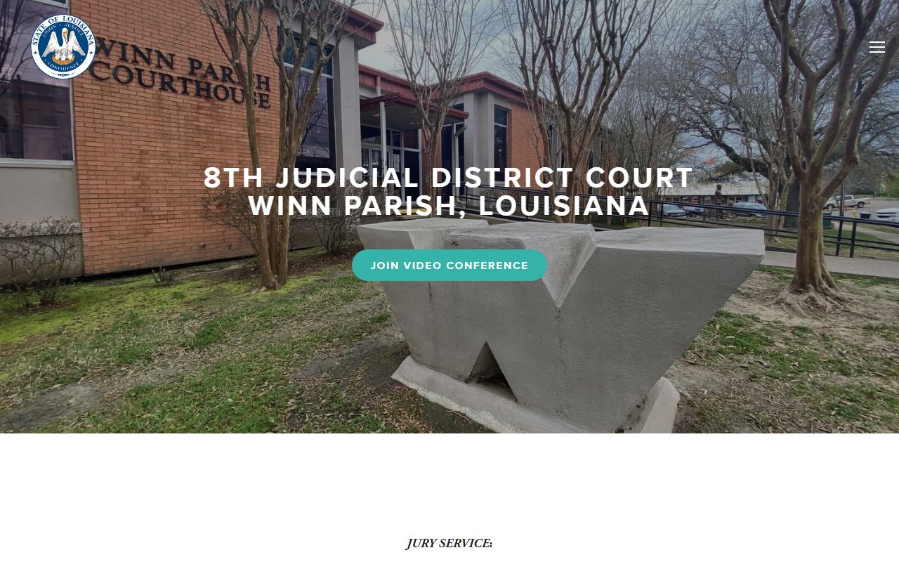 8th Judicial District Court website for Winn Parish
